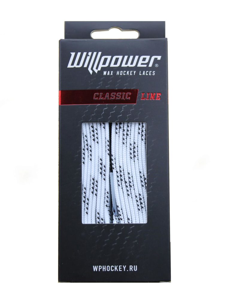 Шнурки Willpower серии Classic 305 см, белые с пропиткой