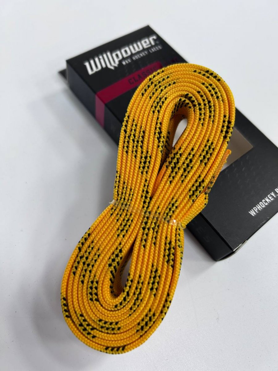 Шнурки Willpower серии Classic 214 см, желтые с пропиткой
