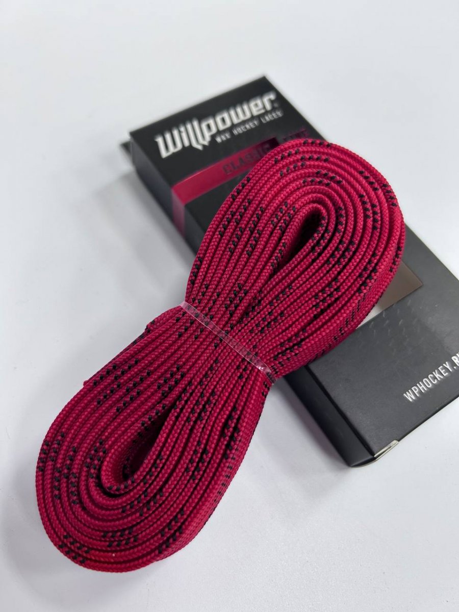 Шнурки Willpower серии Classic 214 см, красные с пропиткой