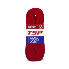 Шнурки TSP Hockey Laces Waxed  305 см, красные с пропиткой